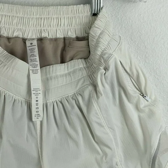 Lululemon Shorts Women's Size 4Tall Hotty Hot 4" Low Rise Athletic Running White - Picture 9 of 11